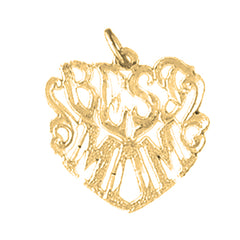 14K or 18K Gold Best Mom Pendant