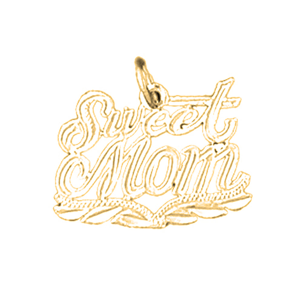 14K or 18K Gold Sweet Mom Pendant