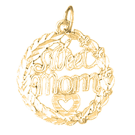 14K or 18K Gold Sweet Mom Pendant