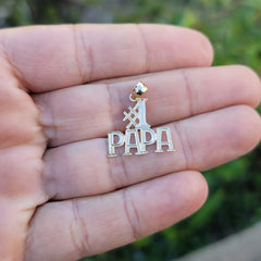 14K or 18K Gold #1 Papa Pendant