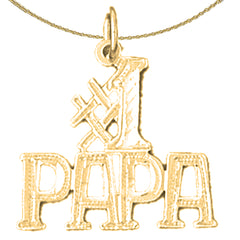 Colgante Papa #1 de oro de 14 quilates o 18 quilates