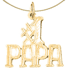 14K oder 18K Gold #1 Papa Anhänger