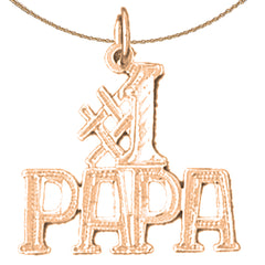 14K or 18K Gold #1 Papa Pendant