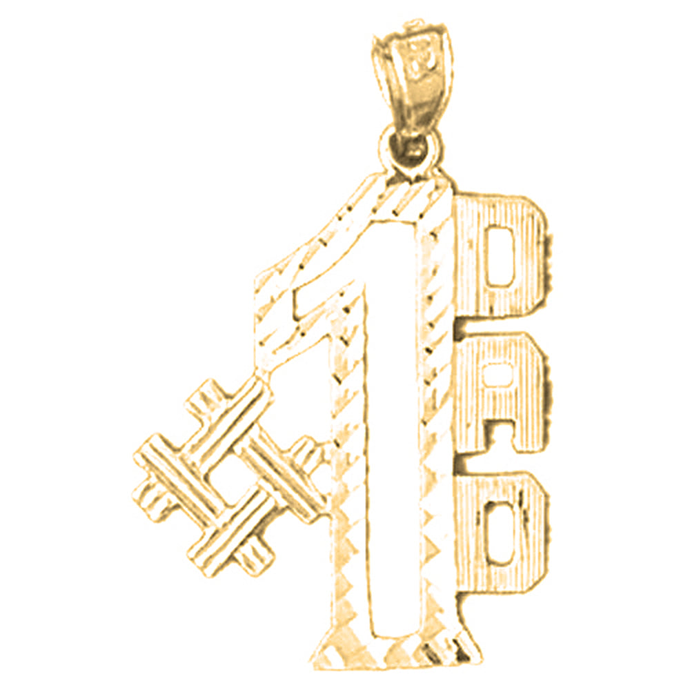 14K or 18K Gold #1 Dad Pendant