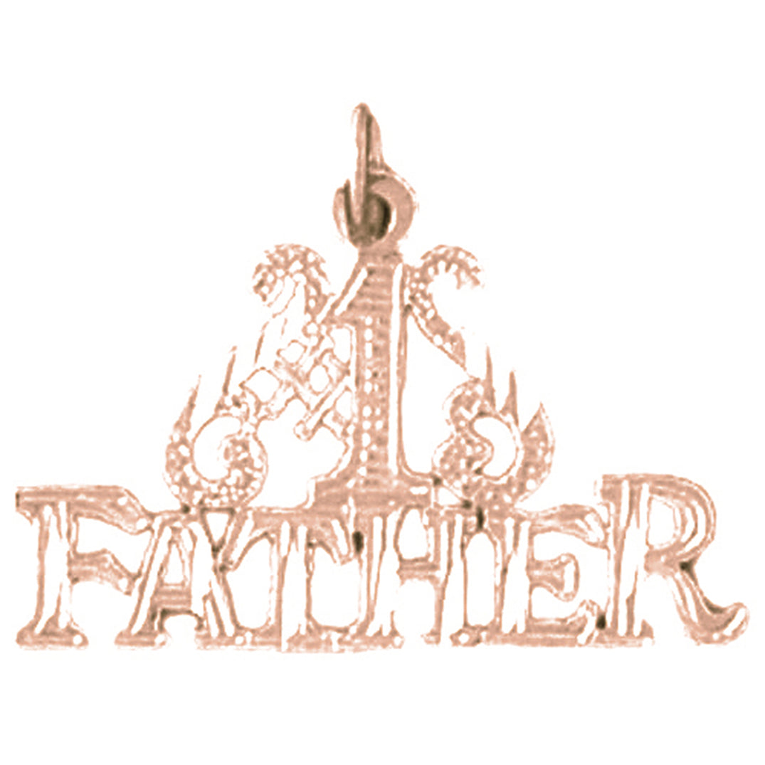 14K or 18K Gold #1 Father Pendant