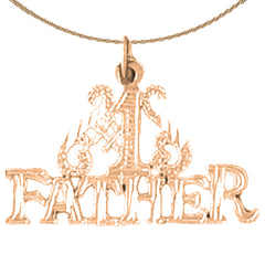 14K or 18K Gold #1 Father Pendant