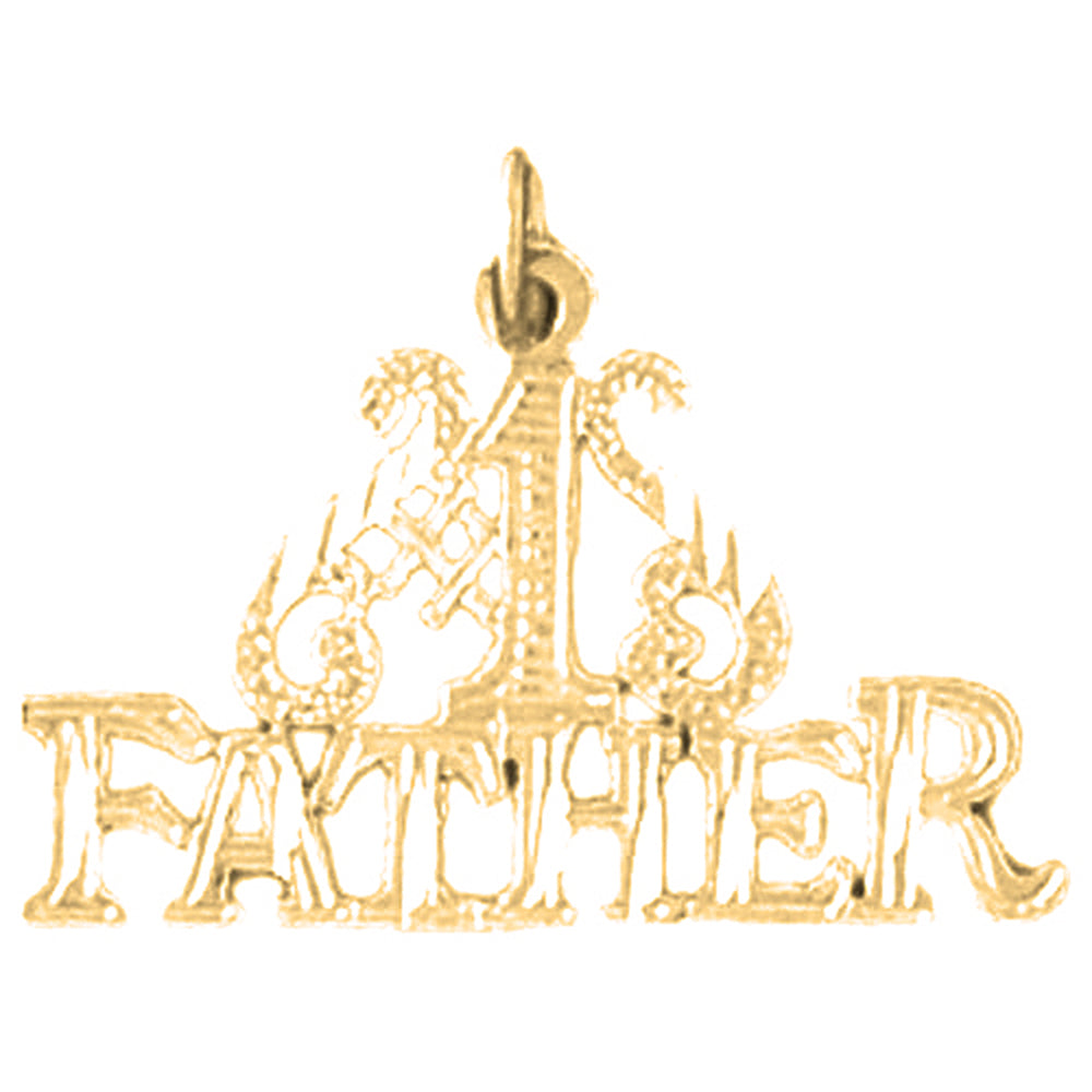 14K or 18K Gold #1 Father Pendant