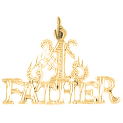 14K or 18K Gold #1 Father Pendant