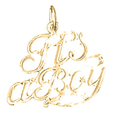 14K or 18K Gold It's A Boy Pendant