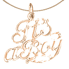 14K or 18K Gold It's A Boy Pendant