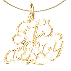 14K or 18K Gold It's A Boy Pendant