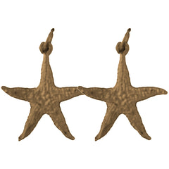 Yellow Gold-plated Silver 23mm Starfish Earrings