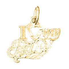 14K or 18K Gold I Love My Baby Pendant