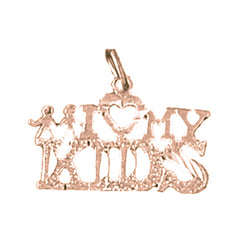 14K or 18K Gold I Love My Kids Pendant