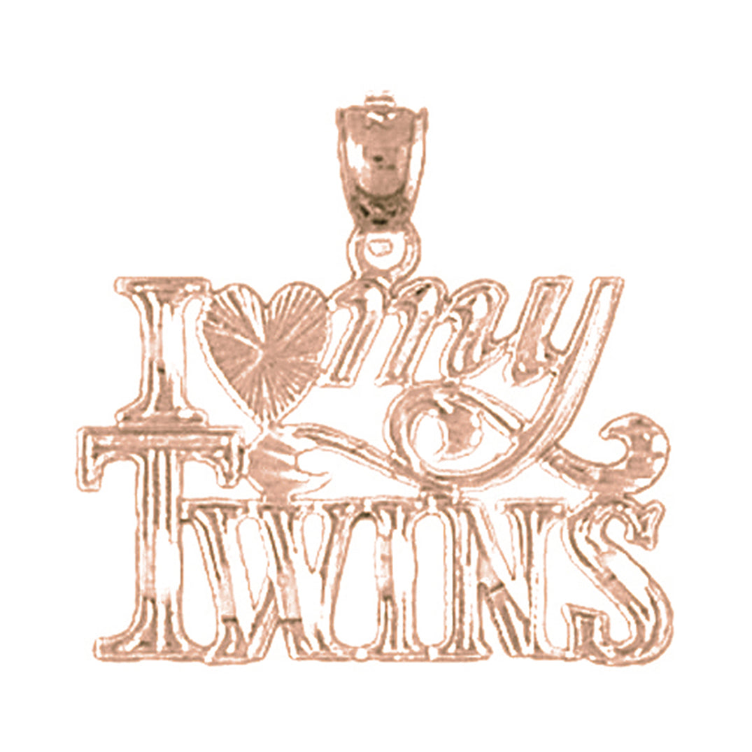 14K or 18K Gold I Love My Twins Pendant