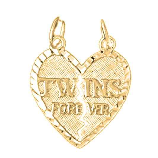 14K or 18K Gold Twins Forever Pendant
