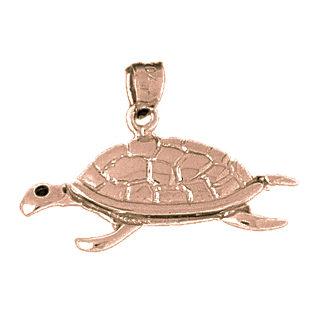 10K, 14K or 18K Gold Turtles Pendant