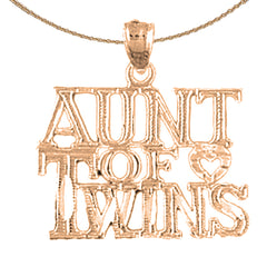 14K or 18K Gold Aunt Of Twins Pendant