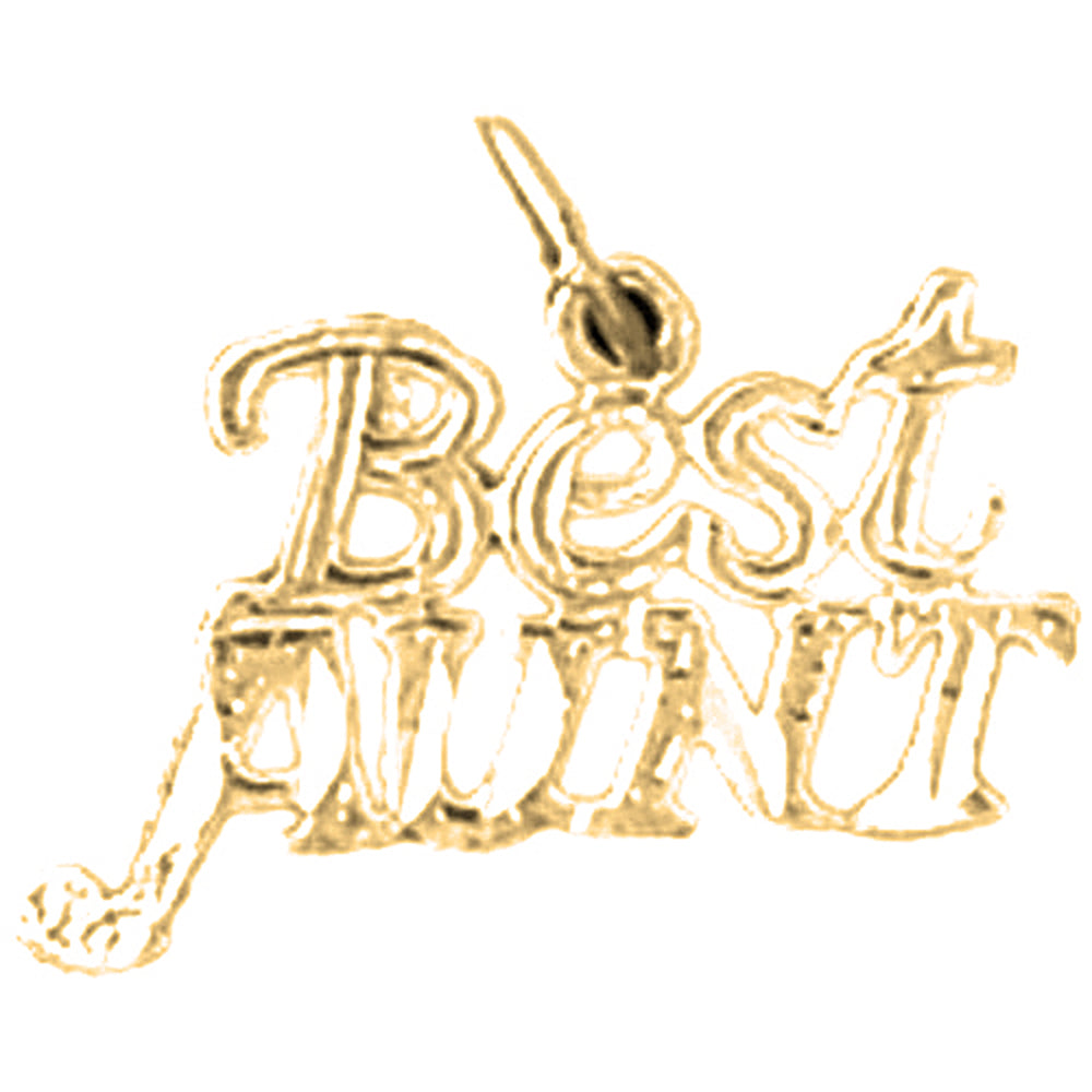 14K or 18K Gold Best Aunt Pendant