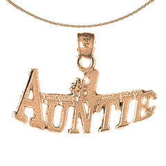 14K or 18K Gold #1 Auntie Pendant