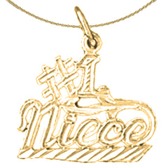 14K or 18K Gold #1 Niece Pendant