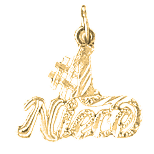 14K or 18K Gold #1 Niece Pendant