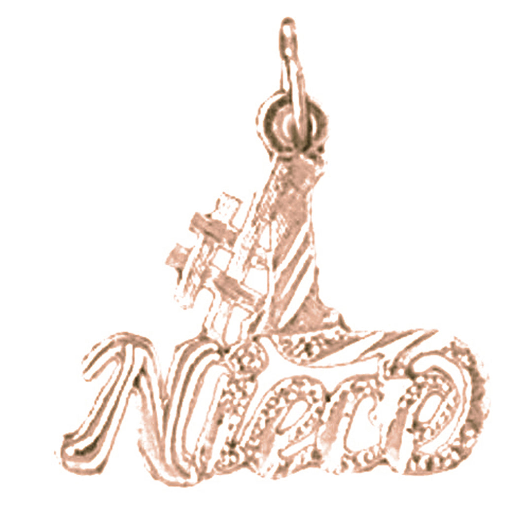 14K or 18K Gold #1 Niece Pendant