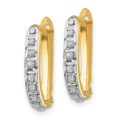 14K Yellow Gold Diamond Fascination Hinged Hoop Earrings