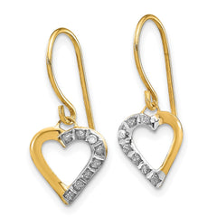 14K Yellow Gold Diamond Fascination Heart Earrings