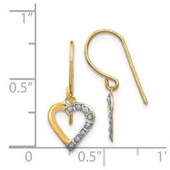 14K Yellow Gold Diamond Fascination Heart Earrings