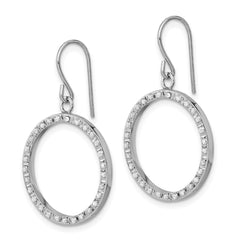 14K White Gold Diamond Fascination Open Dangle Hoop Earrings