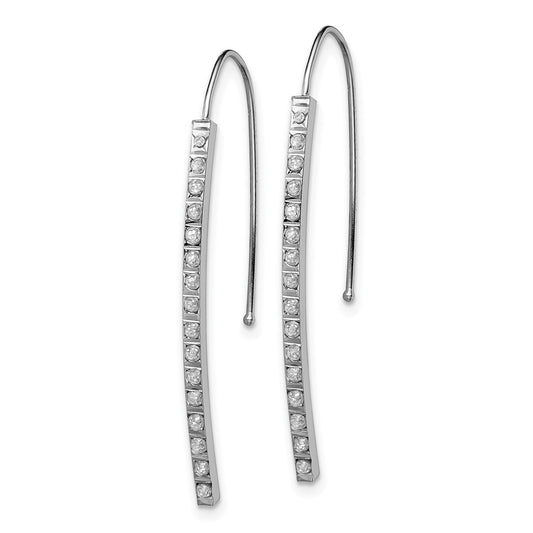 14K White Gold Diamond Fascination Threader Earrings