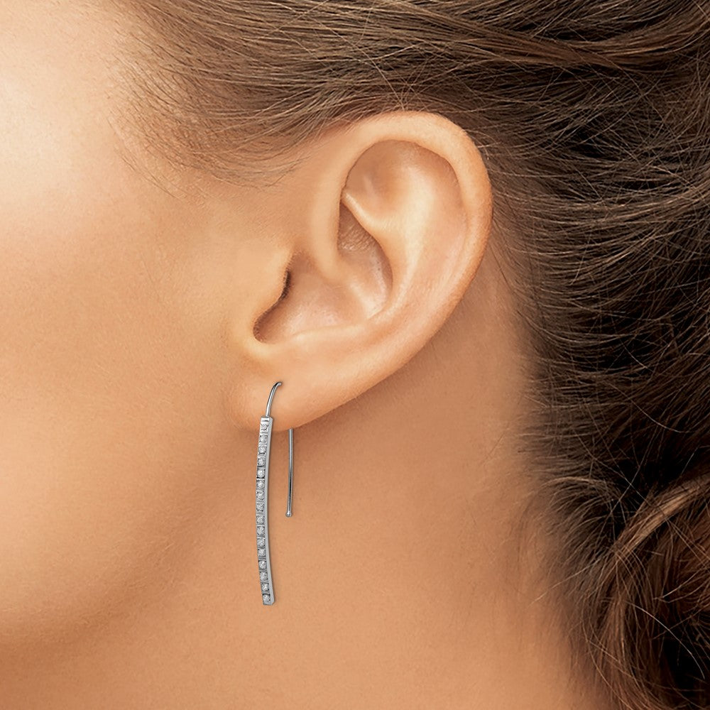 14K White Gold Diamond Fascination Threader Earrings