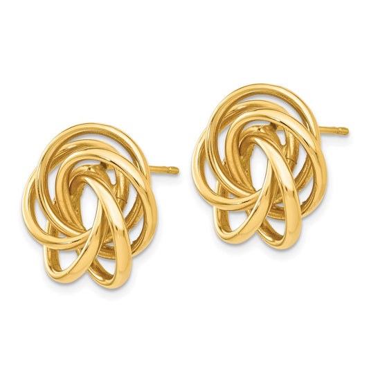 14K Yellow Gold Love Knot Earrings