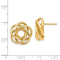 14K Yellow Gold Love Knot Earrings