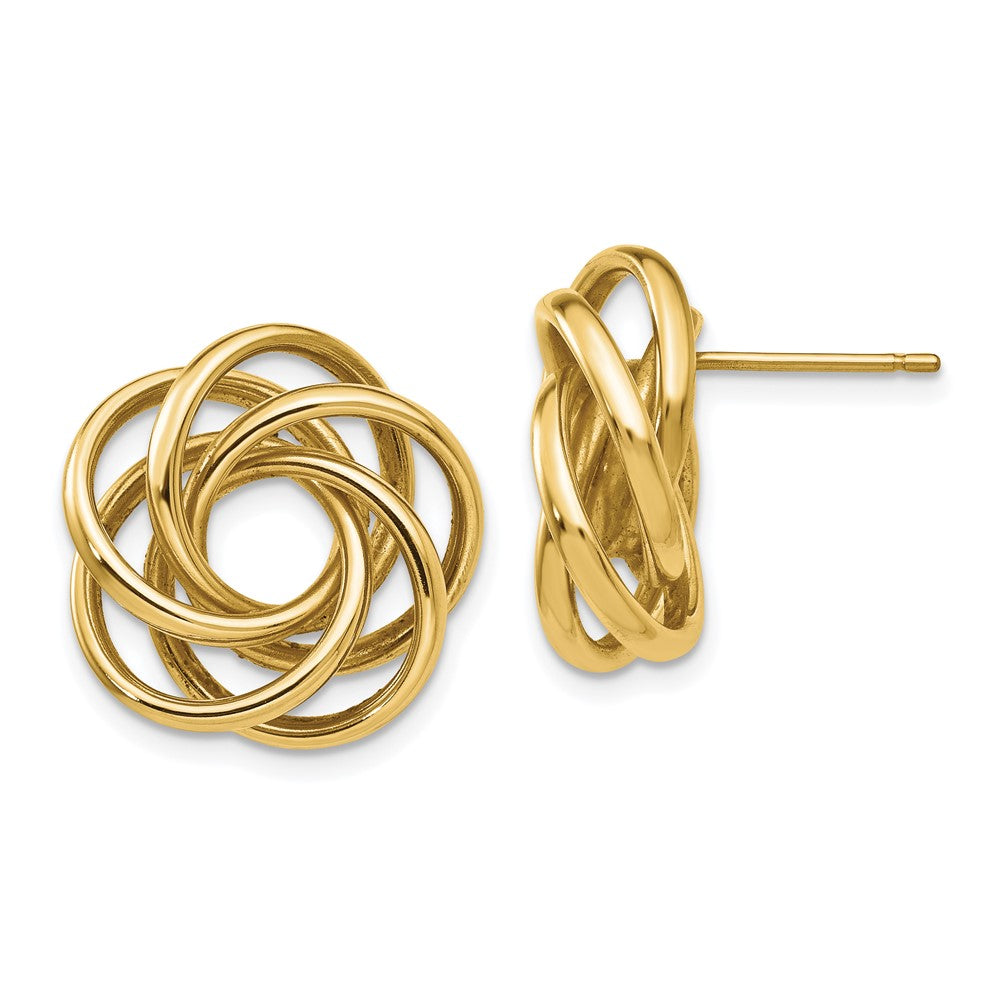 14K Yellow Gold Love Knot Earrings