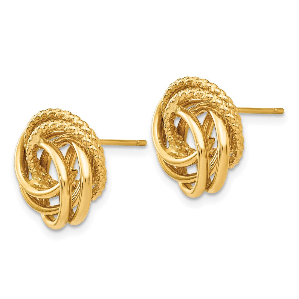 14K Yellow Gold Love Knot Earrings