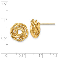 14K Yellow Gold Love Knot Earrings