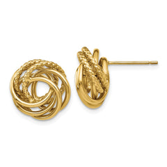 14K Yellow Gold Love Knot Earrings