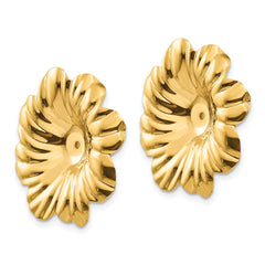 14K Yellow Gold Polished Floral Earrings Jackets