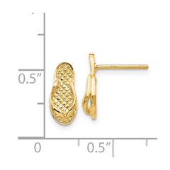 14K Yellow Gold Flip Flop Earrings