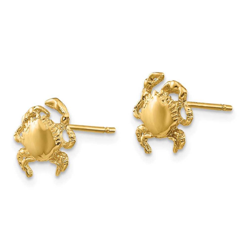 14K Yellow Gold Crab Earrings