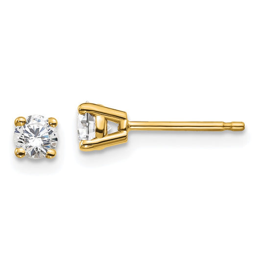 10K Yellow Gold Round 4-Prong .33ct. Diamond Stud Earrings