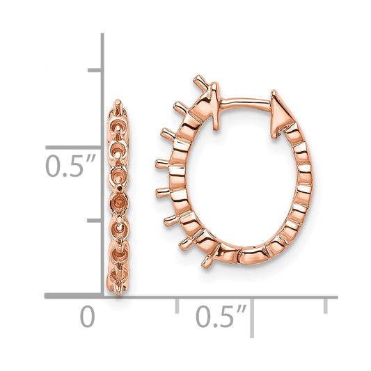 14K Rose Gold AA Diamond Hinged Hoop Earrings