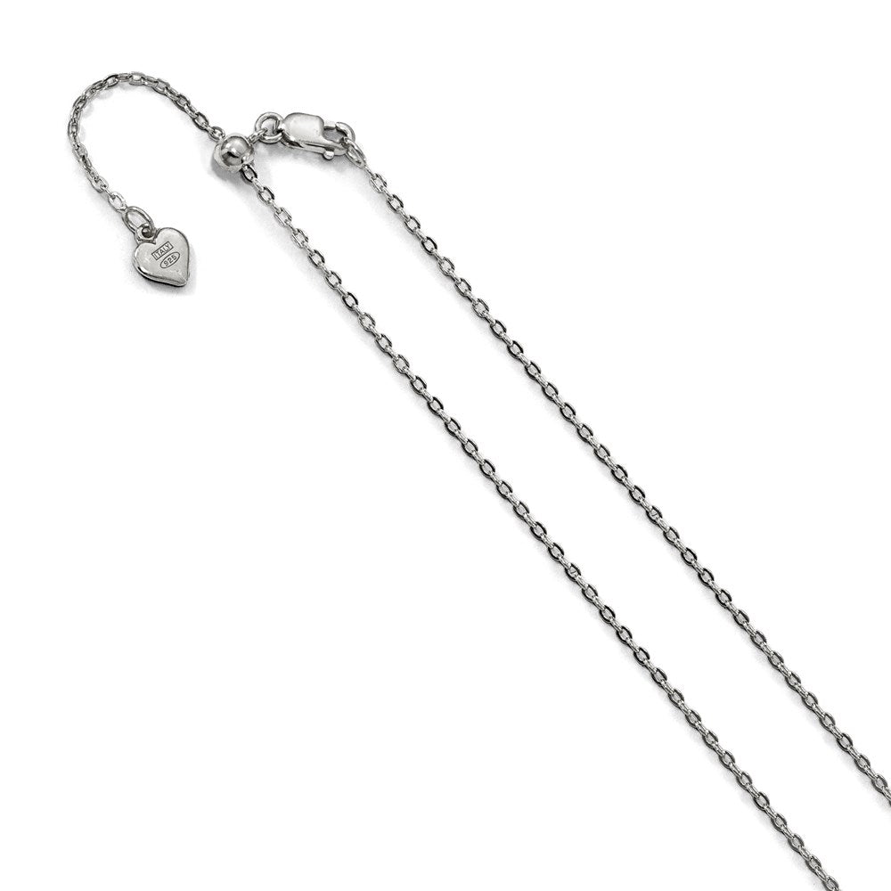 Sterling Silver Adjustable 1.4mm Cable Chain