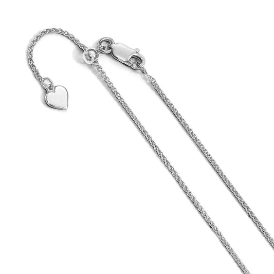 Sterling Silver Adjustable 1.3mm Spiga Chain