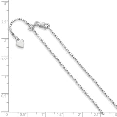 Sterling Silver Adjustable 1.1mm Box Chain