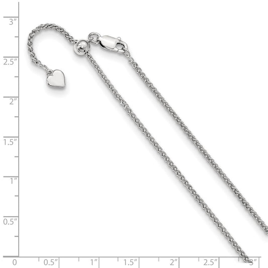 Sterling Silver Adjustable 1.6mm Spiga Chain