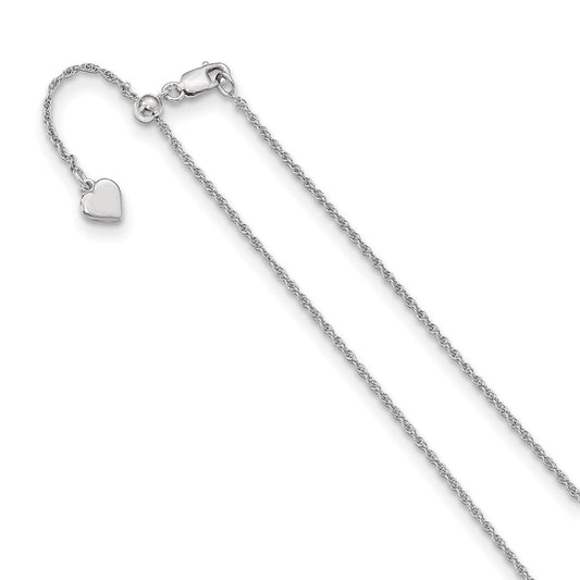 Sterling Silver Adjustable 1.35mm Loose Rope Chain