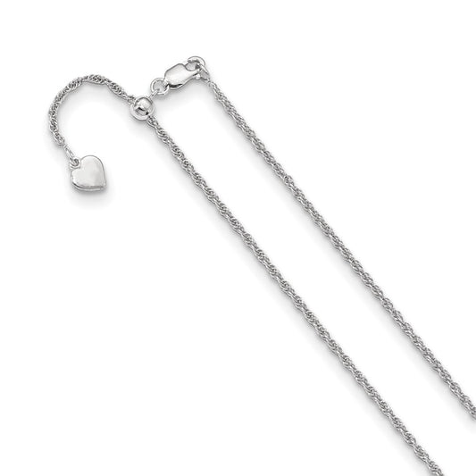 Sterling Silver Adjustable 1.55mm Loose Rope Chain